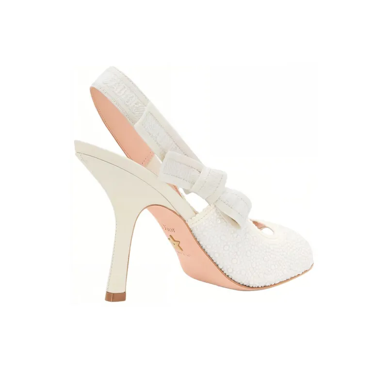 DIOR J'Adior Slim Heel High Heels 10cm Women's White-3