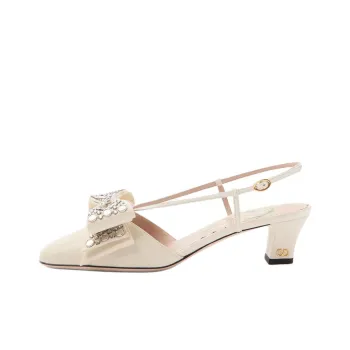 Valentino BOWOW Chunky Heel High Heels 4.5cm Women's White