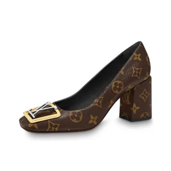 LOUIS VUITTON Madeleine Chunky Heel High Heels Women's Brown