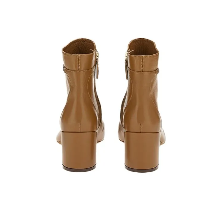 FERRAGAMO Vara Ankle Boots Women's Coffee-3
