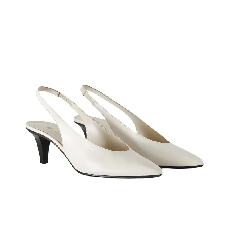 Loro Piana Rebecca Cone Heel High Heels 5.5cm Women's White-2