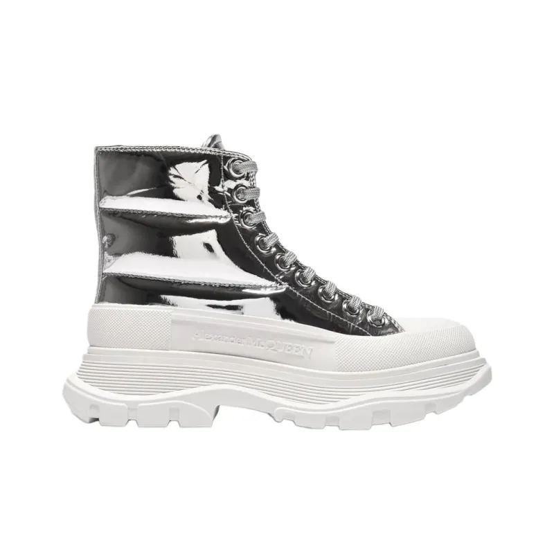 Alexander McQueen Tread Slick Boots Silver Women's-1