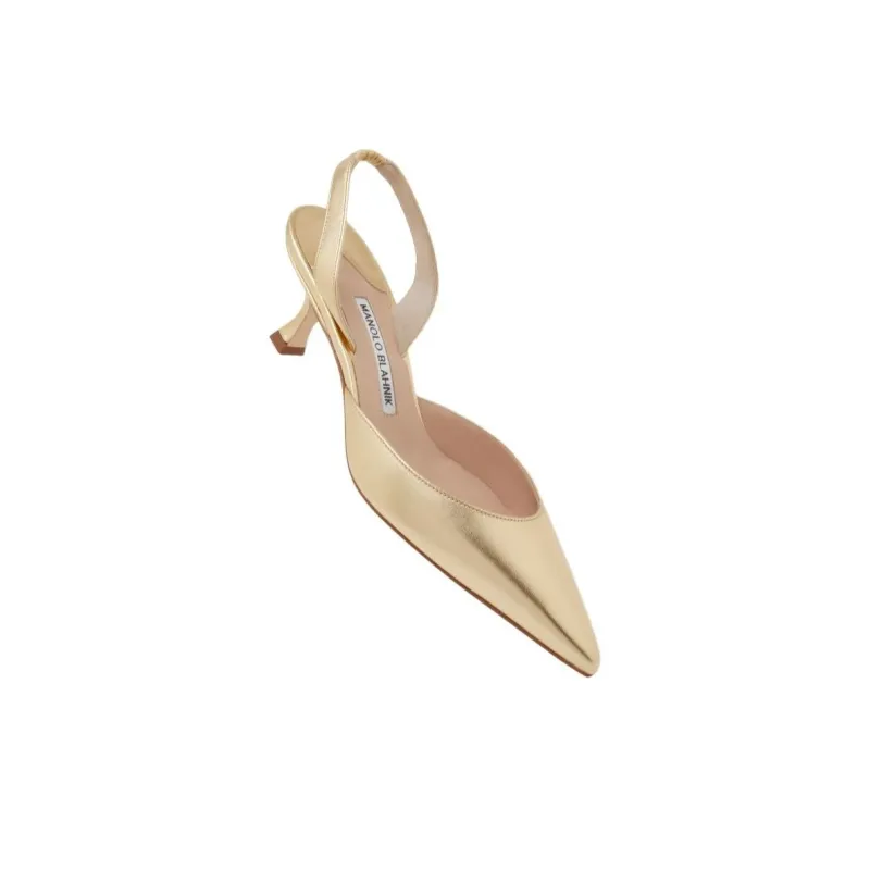 MANOLO BLAHNIK Carolyne Slim Heel High Heels 5cm Women's Gold-3