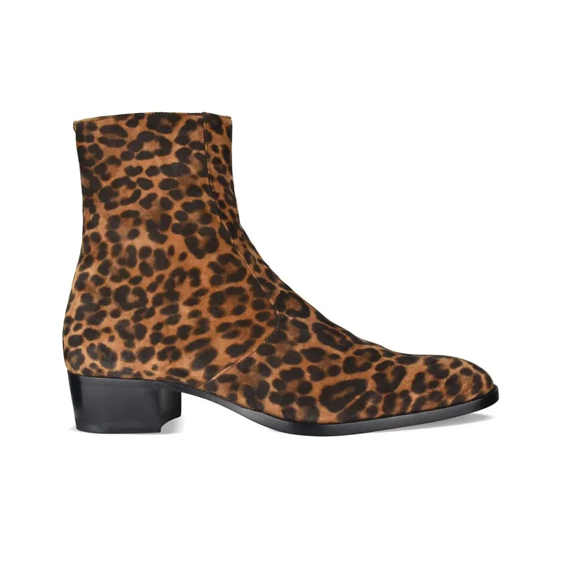 SAINT LAURENT Wyatt Ankle Boots 4cm Women's Brown-1
