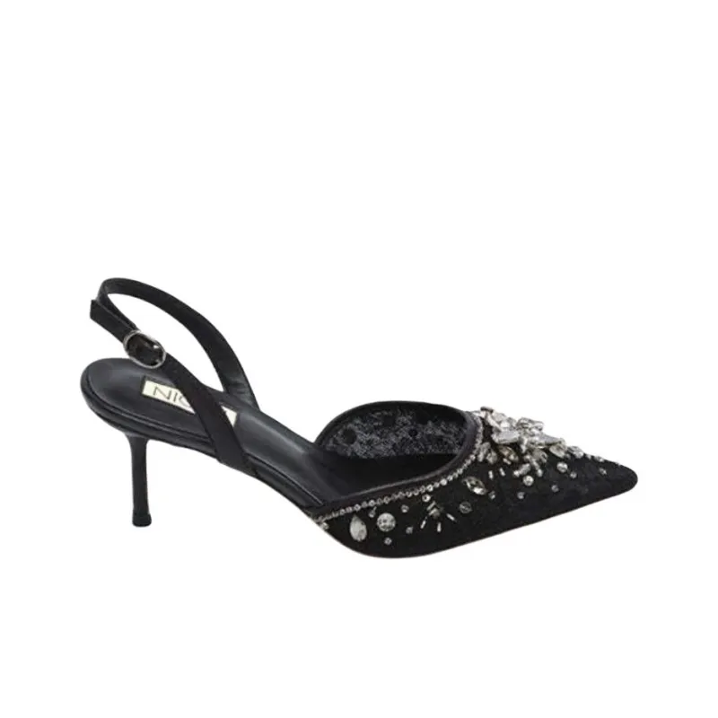 NICOLI Hailee Slim Heel High Heels 7cm Women's Black-1
