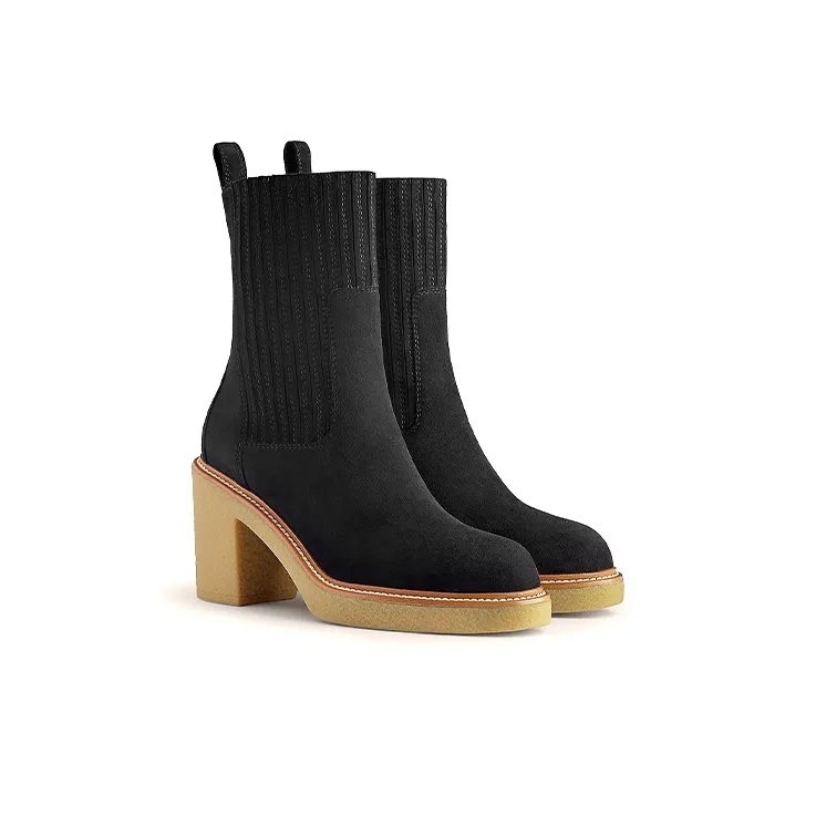 HERMES Donia Ankle Boots Women's Black-3