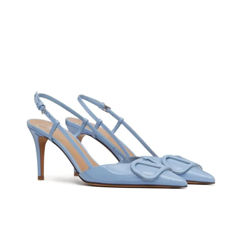 Valentino Garavani VLogo Signature 80mm Patent Slingback Pumps-2