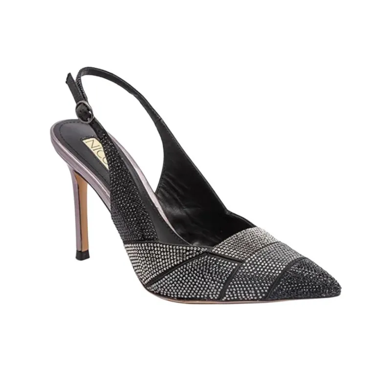 NICOLI Kyler Slim Heel High Heels 9.5cm Women's Black-2