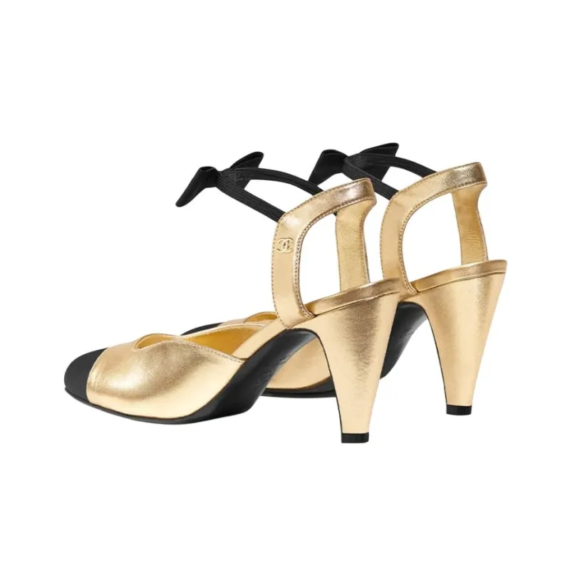CHANEL Stylish Sandals Women's Black Gold-2