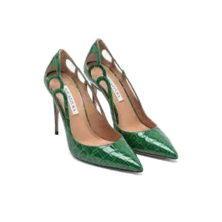 AQUAZZURA Slim Heel High Heels 10.5cm Women's Green-3