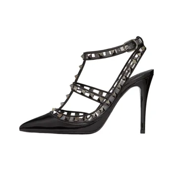 Valentino Rockstud Slim Heel High Heels Women's Black