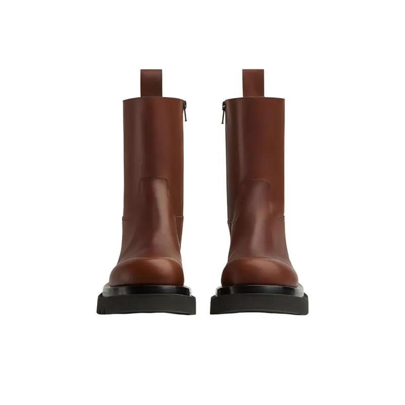 Bottega Veneta Lug Ankle Boots Men's Deep Chestnut-2