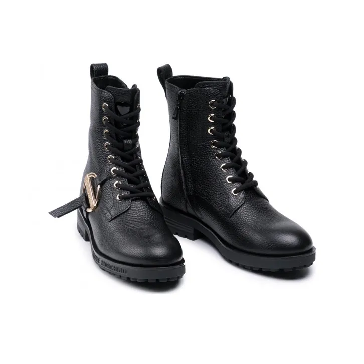 Love MOSCHINO Logo-plaque Lace-up Boots-2