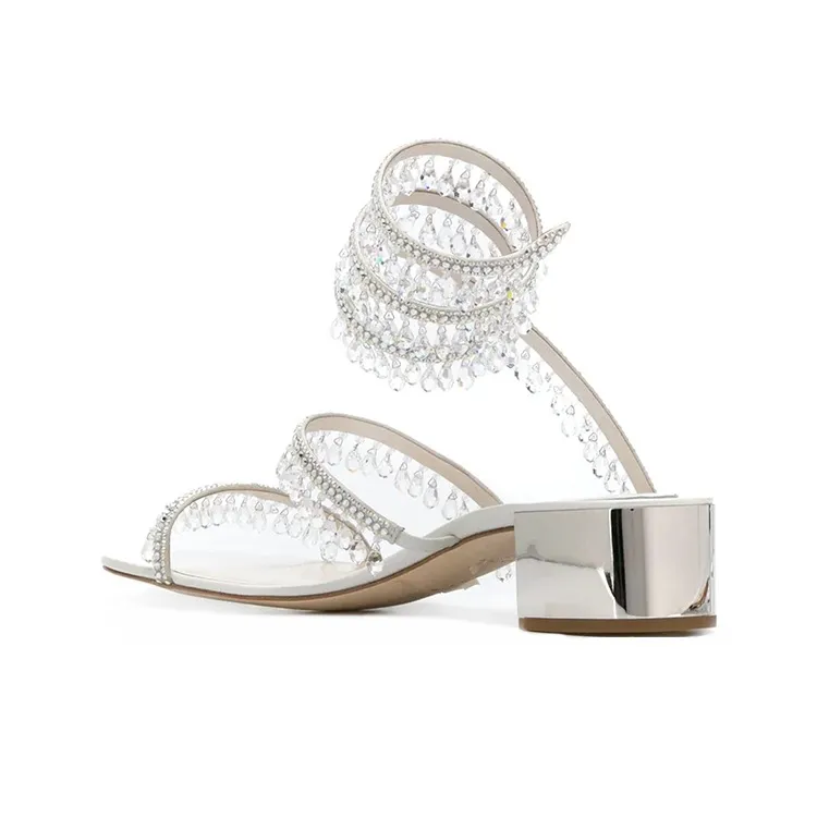 RENE CAOVILLA Cleo High Heels Women's Silver-3
