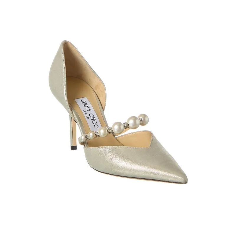 Jimmy Choo Slim Heel High Heels 8.5cm Women's Champagne-2