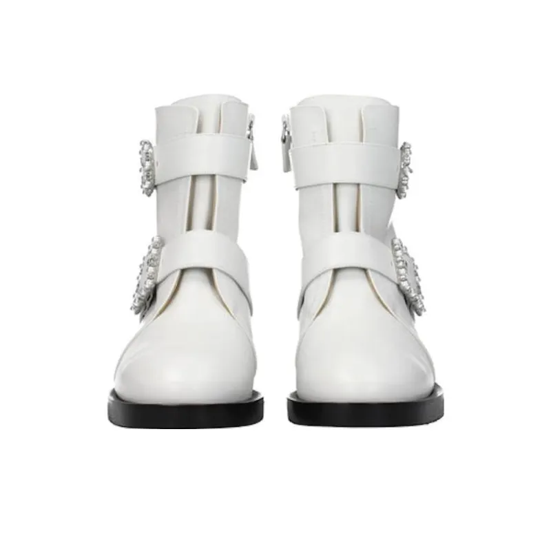 stuart weitzman Side Crystal-embellished Buckle Boots-2