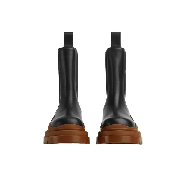 Bottega Veneta Tire Short Chelsea Boots Men's Black-3