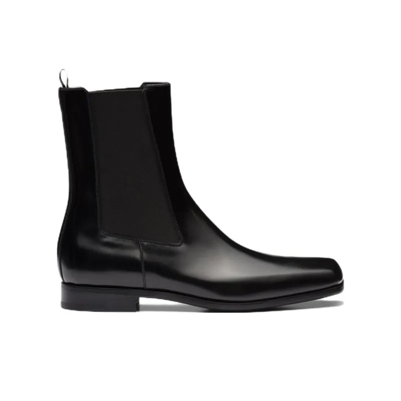 PRADA Short Chelsea Shoes Men's Black-1
