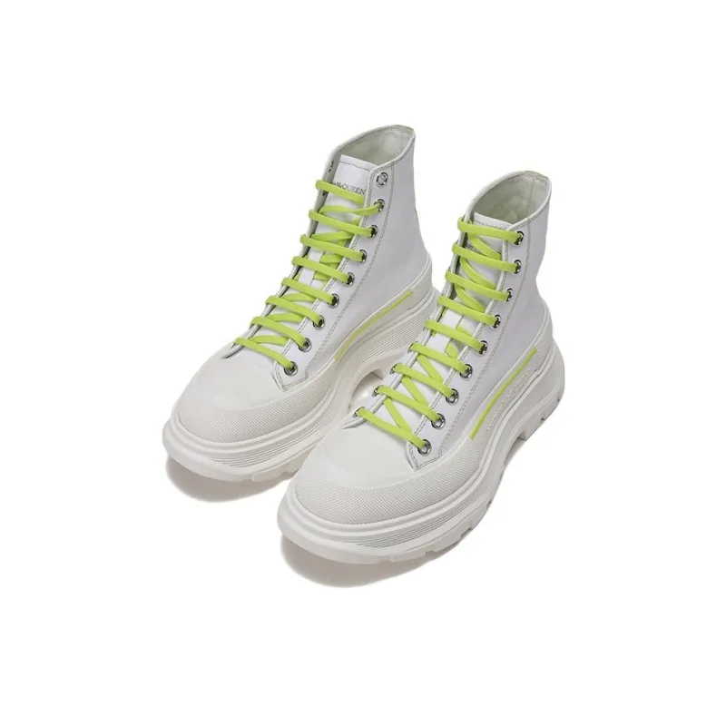 Alexander McQueen Tread Slick Ankle Boots Men White-2