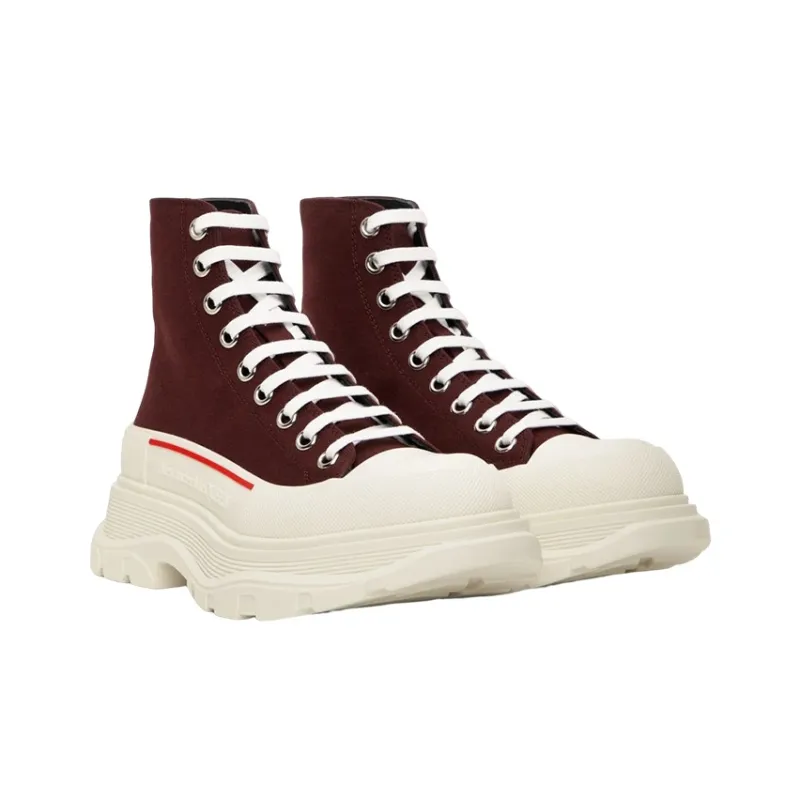 Alexander McQueen Tread Slick Boots 'Burgundy White'-3
