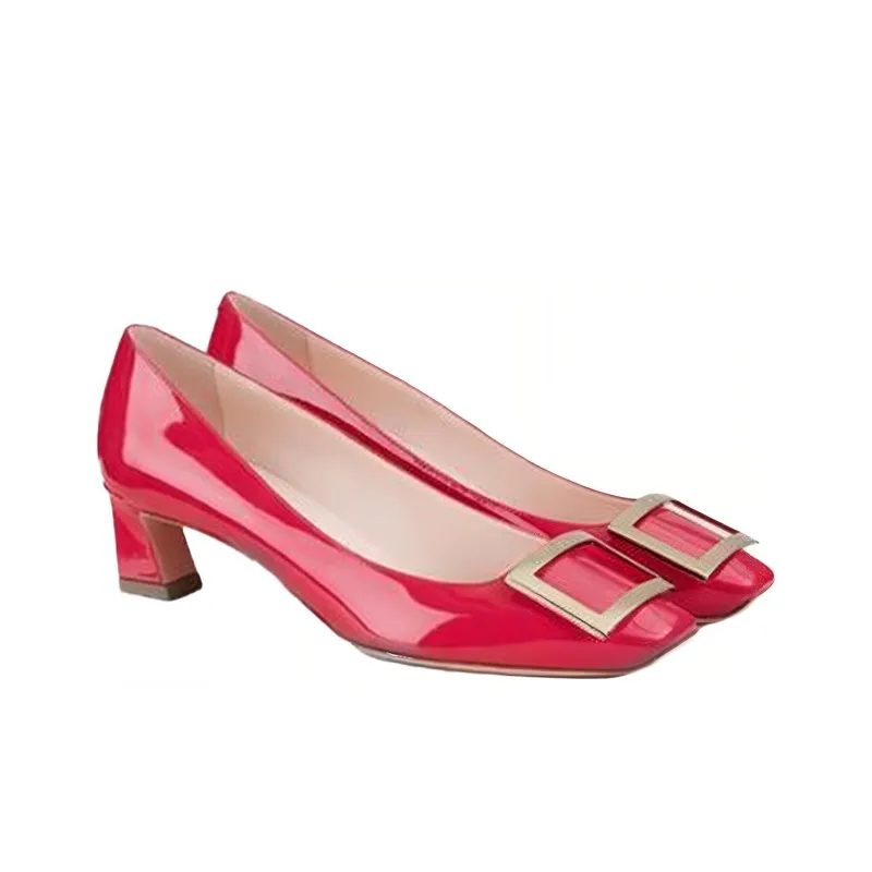 Roger Vivier Spool Heel High Heels Women's Rose Red-2