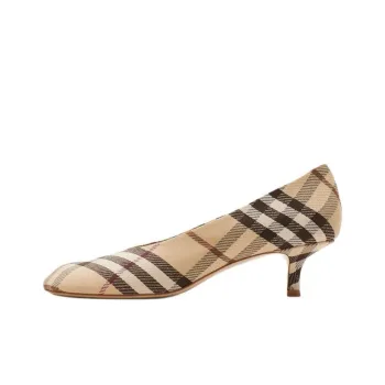 Burberry Check Slim Heel High Heels 4.5cm Women's Light Brown