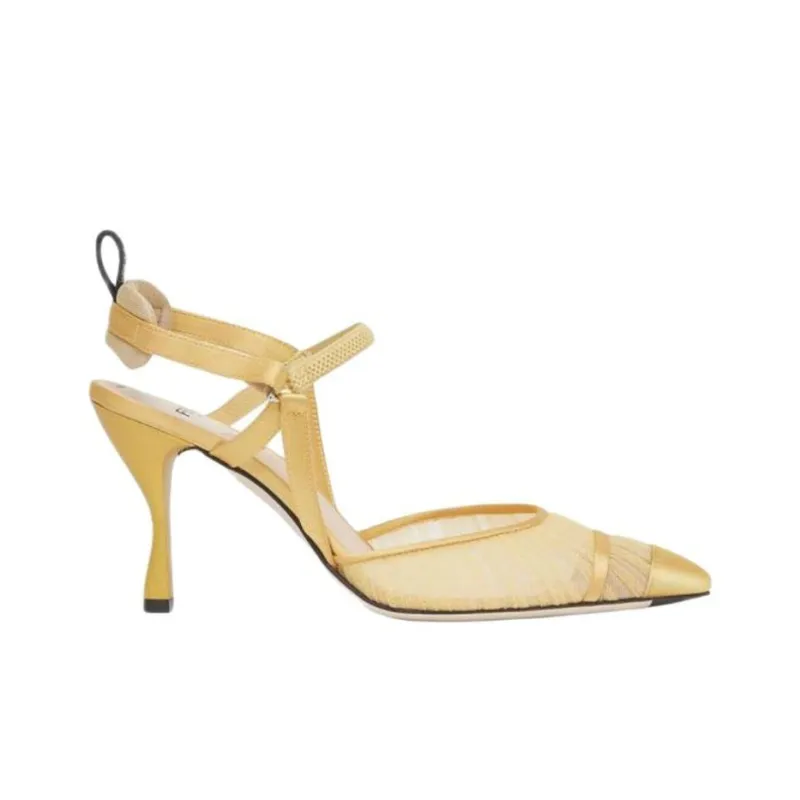 FENDI Colibri Slim Heel High Heels Women's Yellow-1