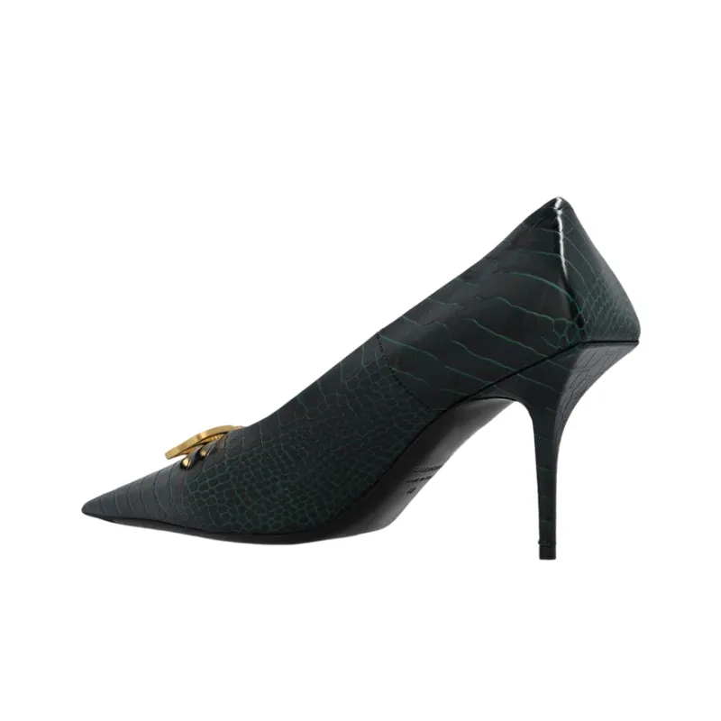 Balenciaga Knife Slim Heel High Heels 9cm Women's Green-2