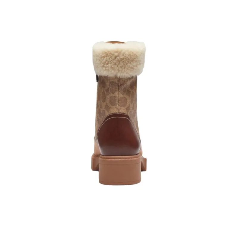 COACH Leighton Ankle Boots 4cm Women's Tan-4