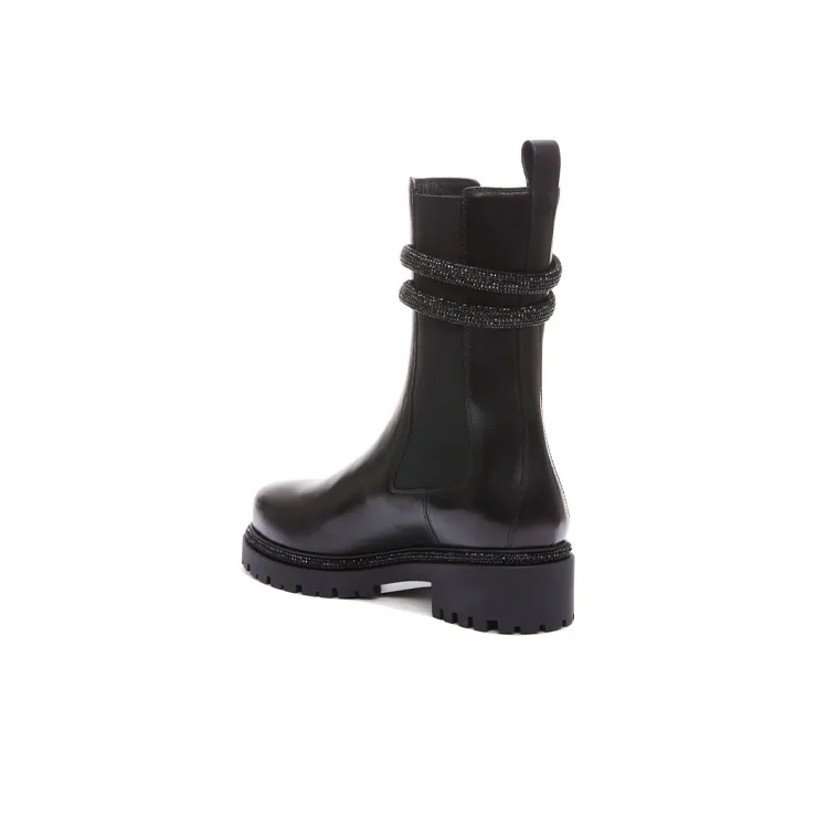 René Caovilla Wrap-around Leather Boots-3