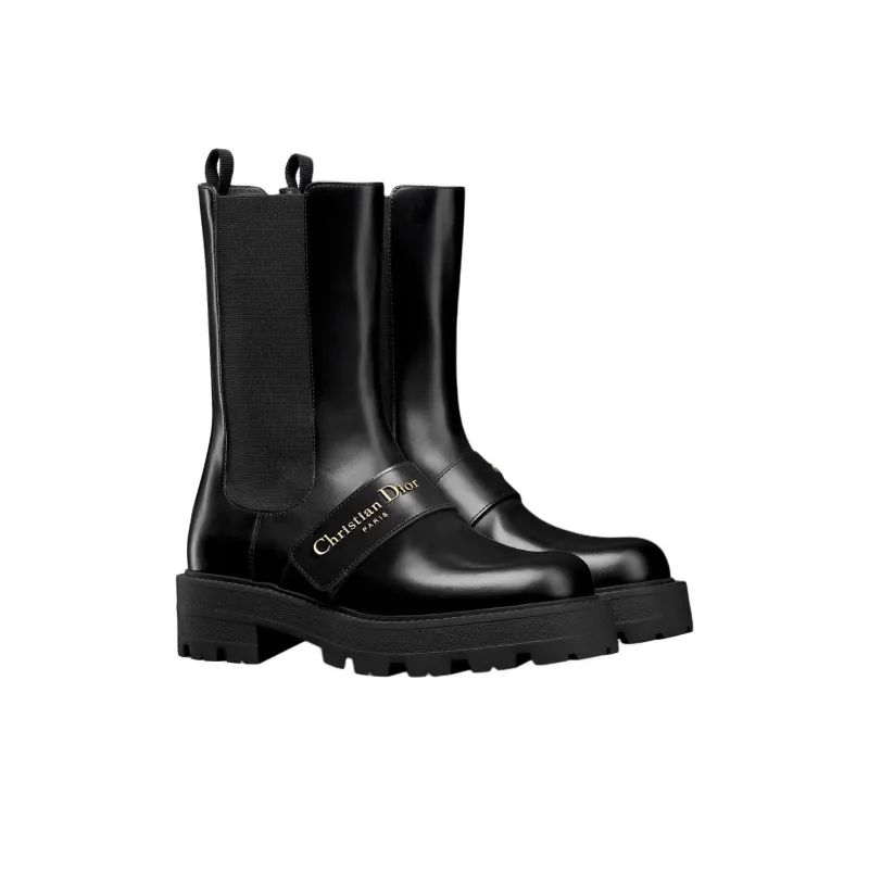 DIOR D Quest Short Chelsea Boots Women's Black-2