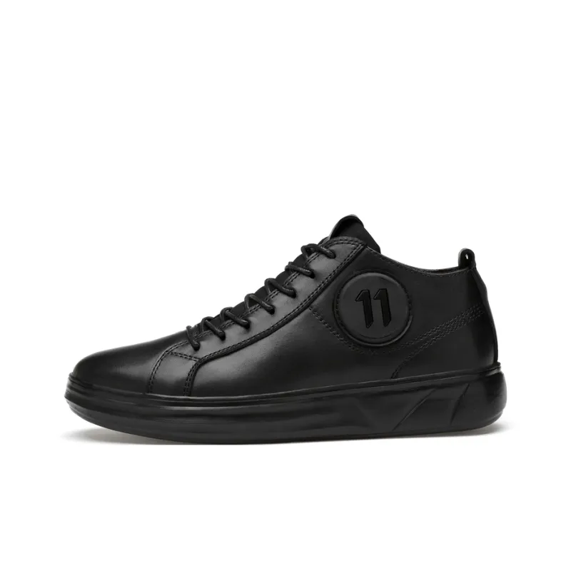 Qiandongmeili Mid Top Skateboard Shoes Unisex Black-0