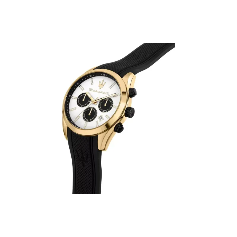 Maserati Wrist Watch Automatic Mechanical Movement Silicone Strap 43mm White Dial Men's Watches-4