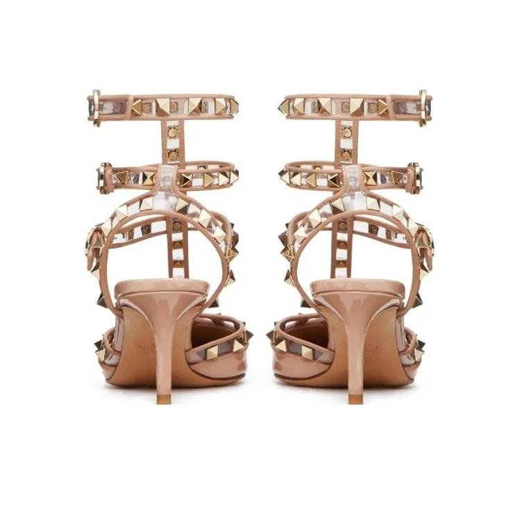 Valentino Rockstud GARAVANI Slim Heel High Heels 6.5cm Women's Pink-4