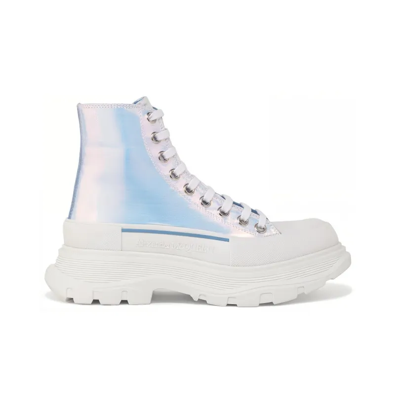 Alexander McQueen Silver Holographic Tread Slick Platform High Sneakers 'White Multi' Women's-1