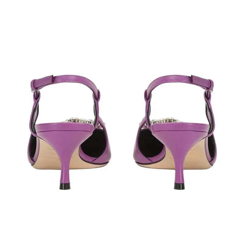 SERGIO ROSSI Sr Godiva Slim Heel High Heels 5cm Women's Purple-4