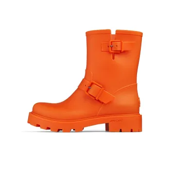 Jimmy Choo Yael Flat Ankle Boots Women's Amber Orange