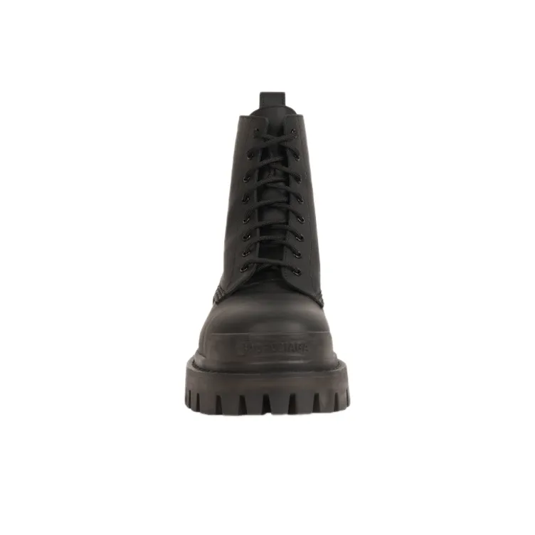 Balenciaga Strike 20mm Boots Black Rubber Effect Calfskin Women's-2