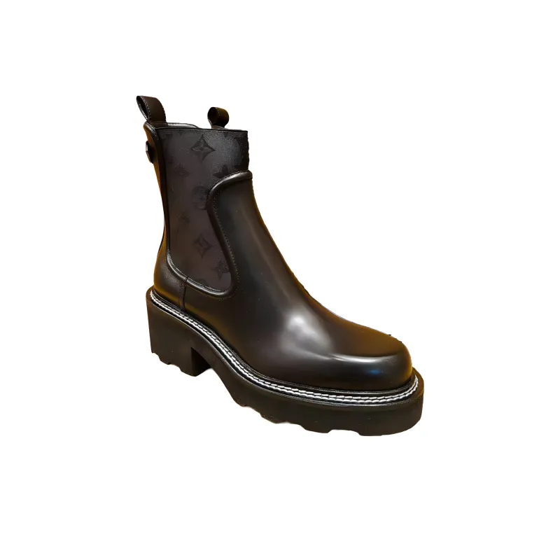 LOUIS VUITTON Short Chelsea Boots Women's Brown-1