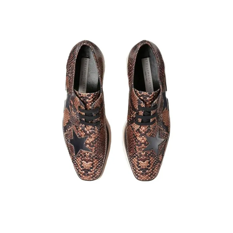 Stella McCartney Elyse Wedge Heel High Heels 8cm Women's Brown-3
