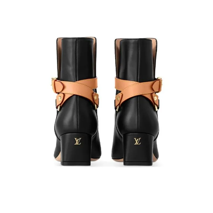 LOUIS VUITTON Parisienne Ankle Boots 5cm Women's Black-3