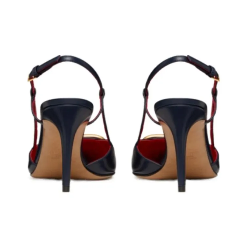 Valentino VLogo Signature Pointed Toe Slingback Pumps-4