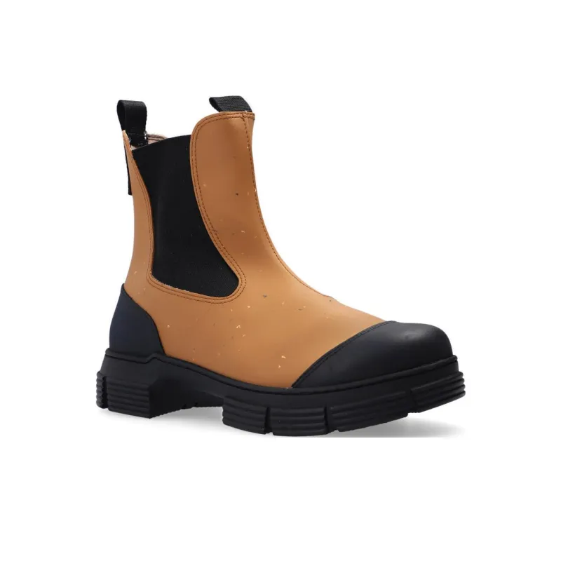 GANNI Short Chelsea Boots Women's Brown-1