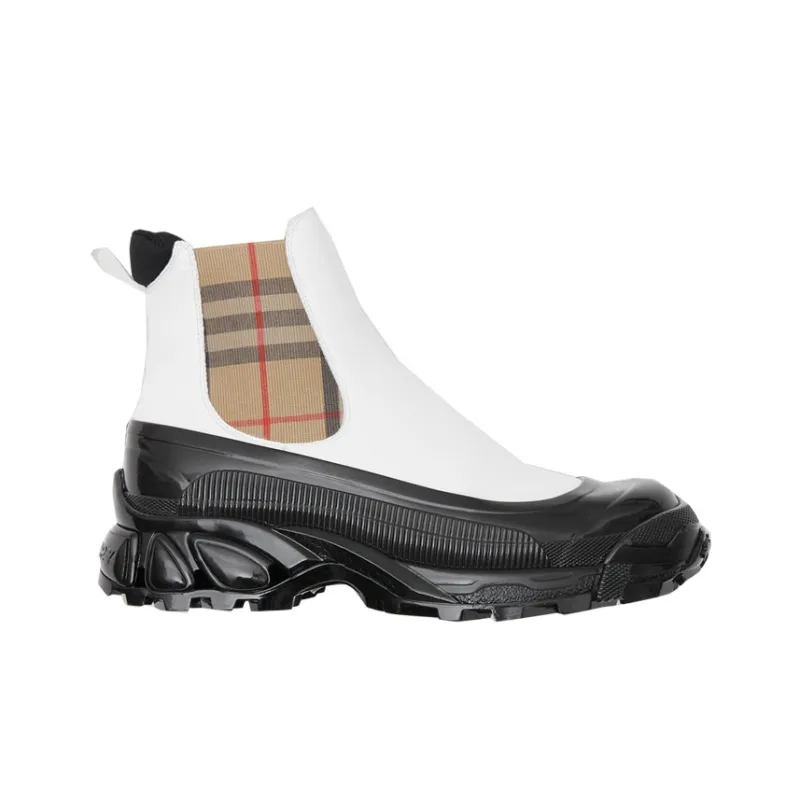 Burberry VINTAGE Chelsea Boots Women's Black White-1
