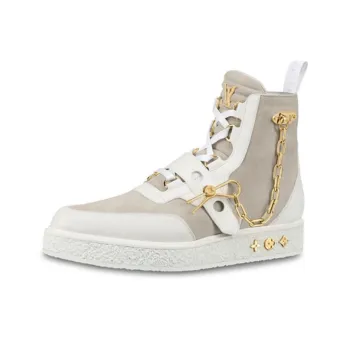 LOUIS VUITTON Creeper Ankle Boot White Beige