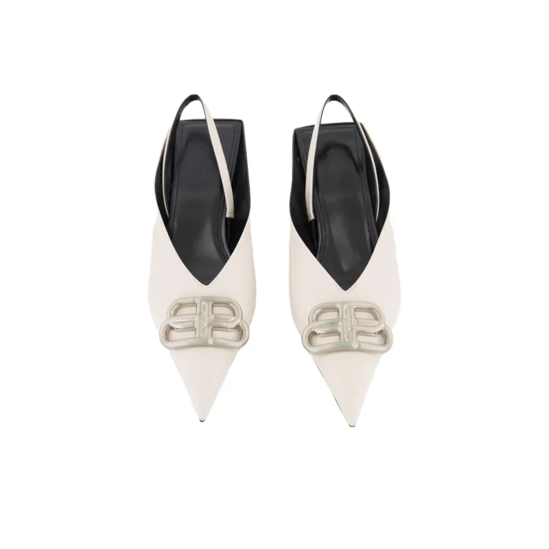 Balenciaga Slim Heel High Heels 5cm Women's White-4