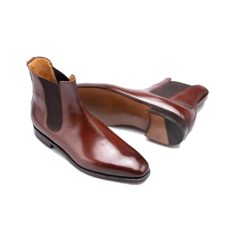 Enzo Bonafe Crew Chelsea Boots 3cm Men's Brown-2