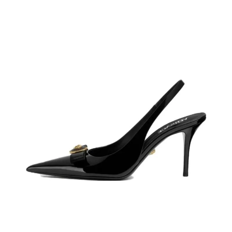VERSACE Gianni Ribbon 85mm Slingback Pumps-0