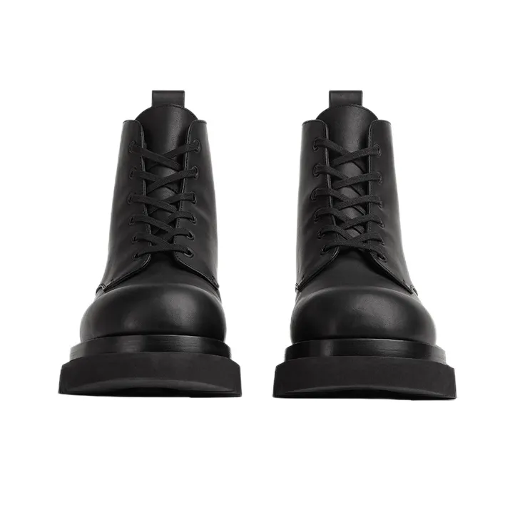 Bottega Veneta Lug Ankle Boots 5.5cm Men's Black-3