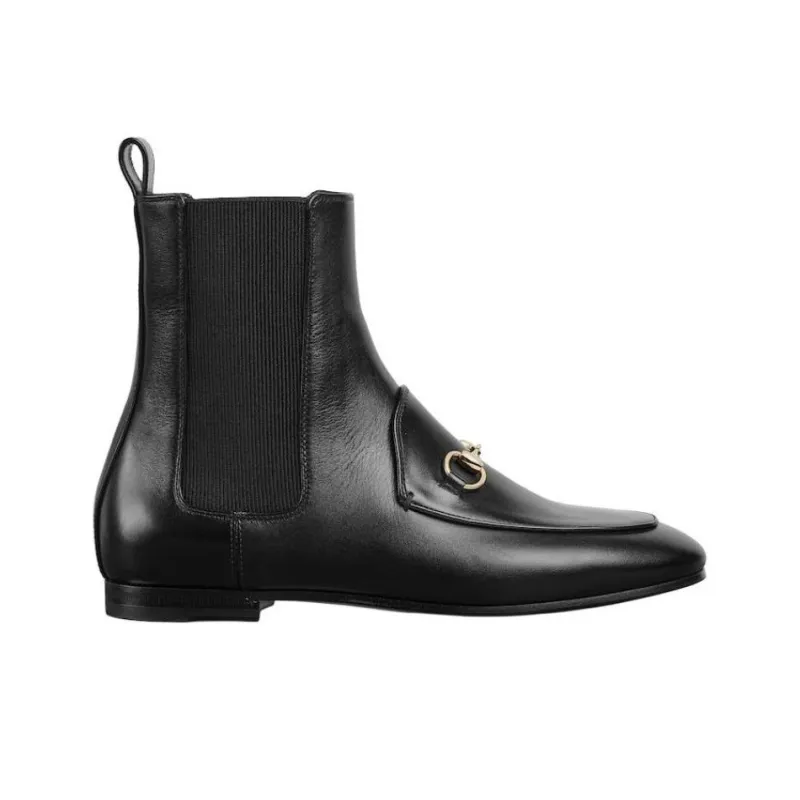 GUCCI Jordaan Short Chelsea Boots Women's Black-1